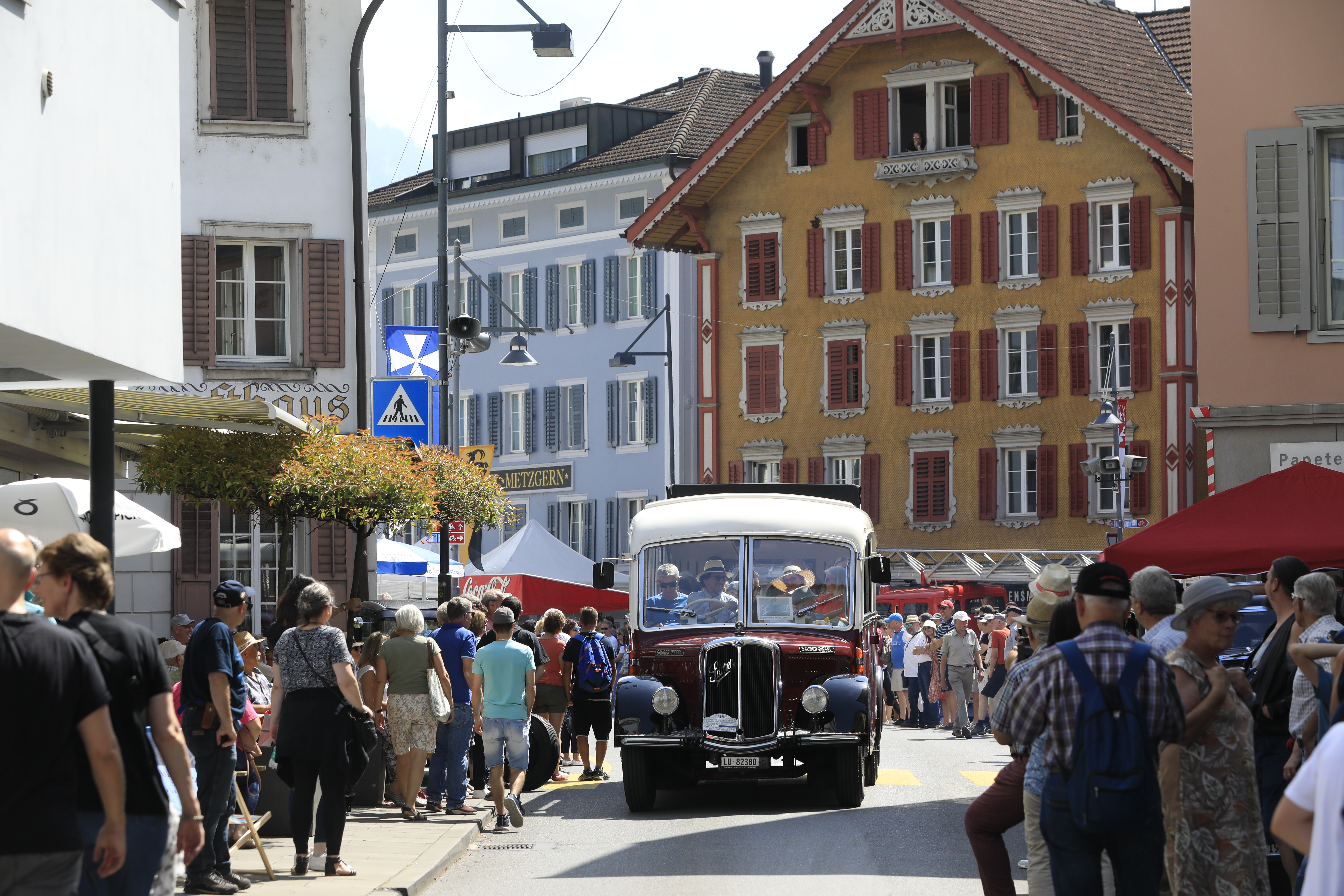 Ankunft der Oldtimerbus Ausfahrt